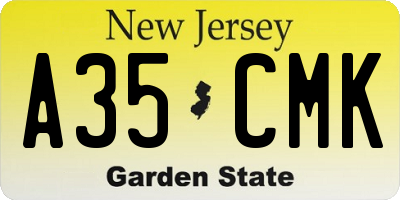 NJ license plate A35CMK