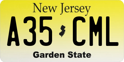 NJ license plate A35CML