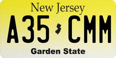 NJ license plate A35CMM