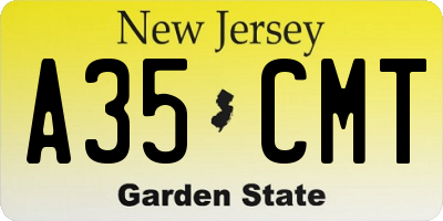 NJ license plate A35CMT