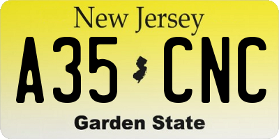 NJ license plate A35CNC