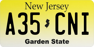 NJ license plate A35CNI