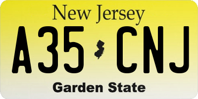 NJ license plate A35CNJ