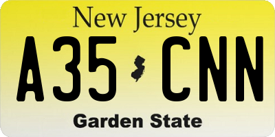 NJ license plate A35CNN