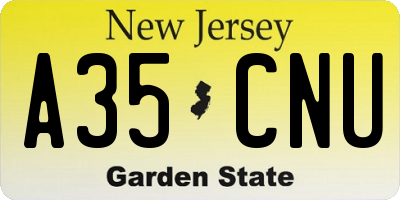 NJ license plate A35CNU
