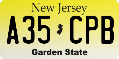 NJ license plate A35CPB
