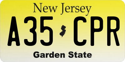 NJ license plate A35CPR