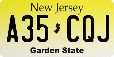 NJ license plate A35CQJ