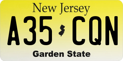 NJ license plate A35CQN