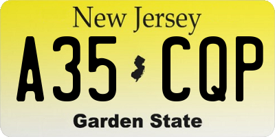 NJ license plate A35CQP