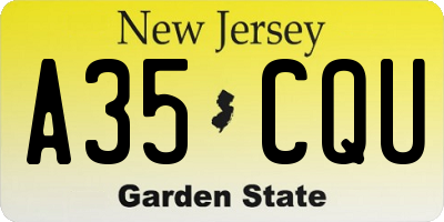 NJ license plate A35CQU