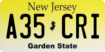 NJ license plate A35CRI