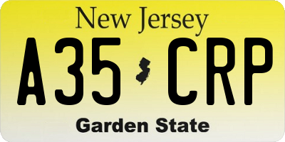 NJ license plate A35CRP