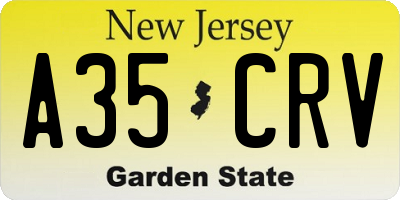 NJ license plate A35CRV