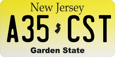 NJ license plate A35CST