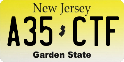 NJ license plate A35CTF