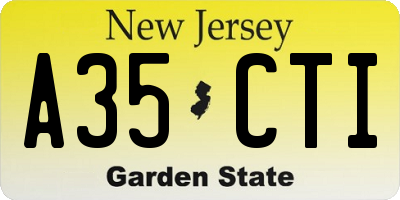 NJ license plate A35CTI