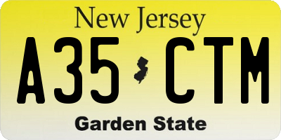 NJ license plate A35CTM