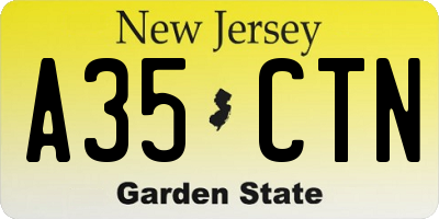NJ license plate A35CTN