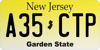 NJ license plate A35CTP