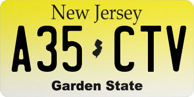 NJ license plate A35CTV