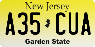 NJ license plate A35CUA