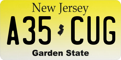 NJ license plate A35CUG