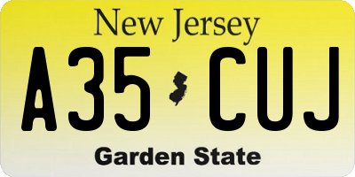 NJ license plate A35CUJ