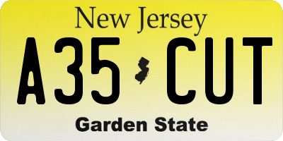 NJ license plate A35CUT