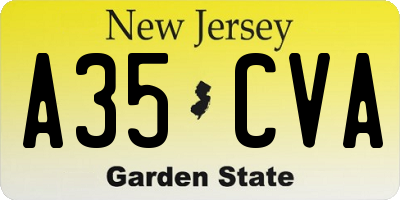 NJ license plate A35CVA
