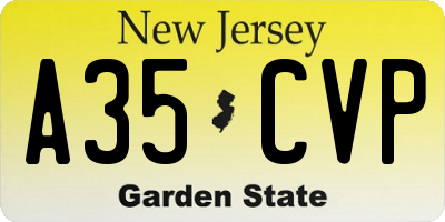 NJ license plate A35CVP