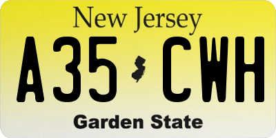 NJ license plate A35CWH