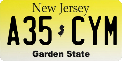 NJ license plate A35CYM