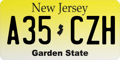 NJ license plate A35CZH