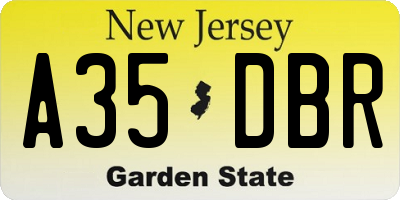 NJ license plate A35DBR
