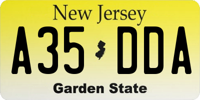 NJ license plate A35DDA
