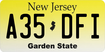 NJ license plate A35DFI