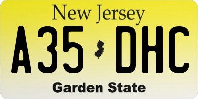 NJ license plate A35DHC