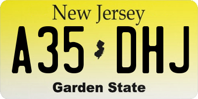NJ license plate A35DHJ