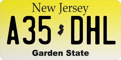 NJ license plate A35DHL