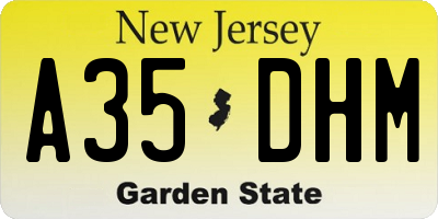 NJ license plate A35DHM