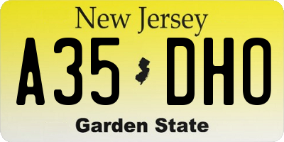 NJ license plate A35DHO
