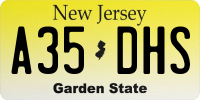 NJ license plate A35DHS