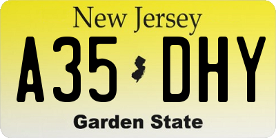 NJ license plate A35DHY