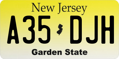 NJ license plate A35DJH