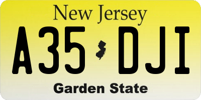 NJ license plate A35DJI