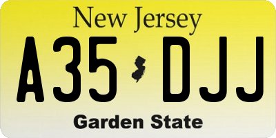 NJ license plate A35DJJ