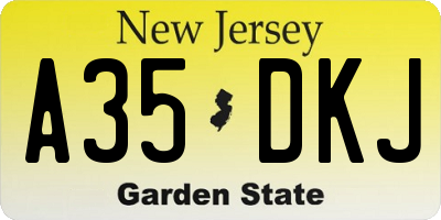 NJ license plate A35DKJ