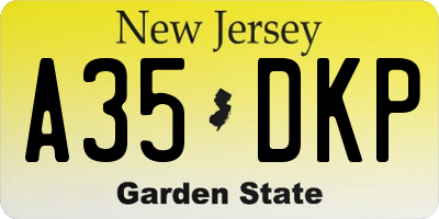 NJ license plate A35DKP