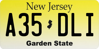 NJ license plate A35DLI